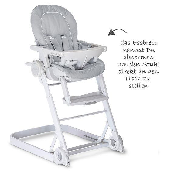 Hauck Hochstuhl & Babyliege ab Geburt - Sitn Care Newborn Set (faltbar & klappbar) - Stretch Grey