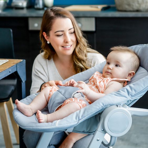 Hauck Hochstuhl & Babyliege ab Geburt - Sitn Care Newborn Set (faltbar & klappbar) - Stretch Grey