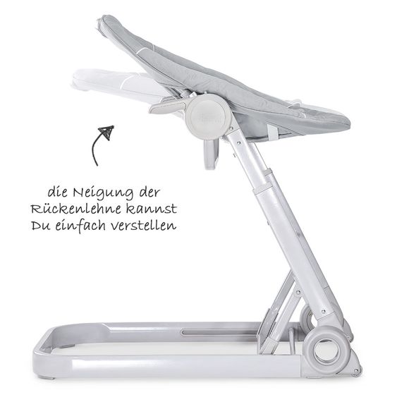 Hauck Hochstuhl & Babyliege ab Geburt - Sitn Care Newborn Set (faltbar & klappbar) - Stretch Grey