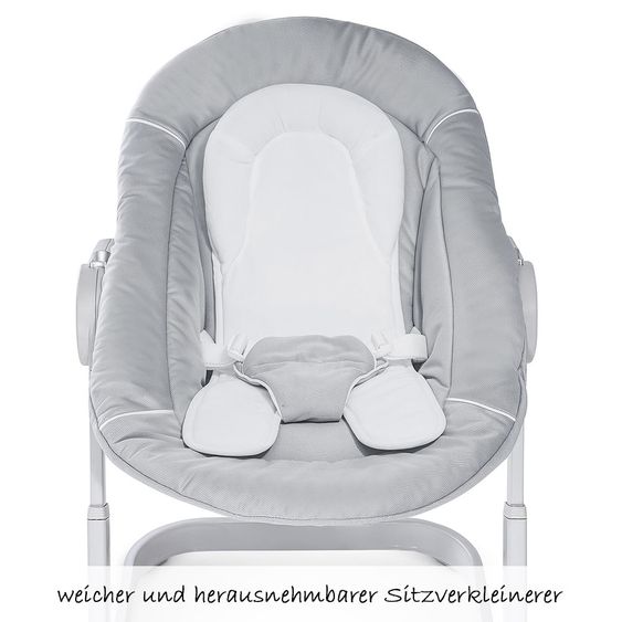 Hauck Hochstuhl & Babyliege ab Geburt - Sitn Care Newborn Set (faltbar & klappbar) - Stretch Grey