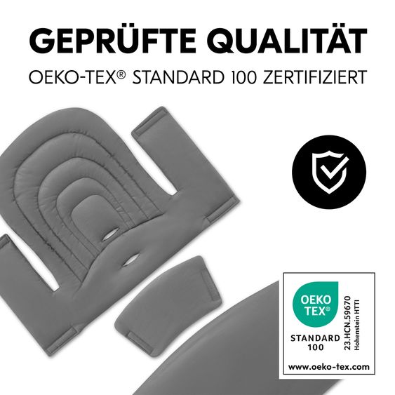 Hauck Hochstuhl Beta Plus Dark Grey - im Sparset inkl. Baby Seat und Sitzpolster - Dark Grey