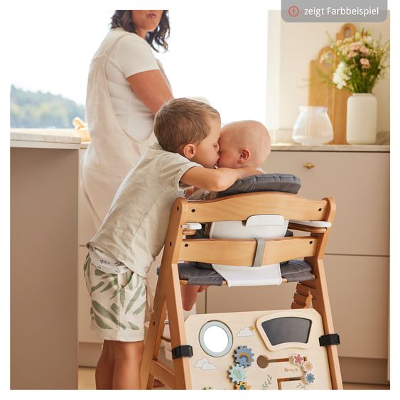 Hauck Hochstuhl Beta Plus Dark Grey - im Sparset inkl. Baby Seat und Sitzpolster - Dark Grey