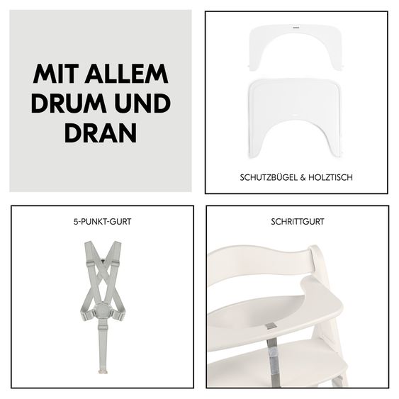 Hauck Hochstuhl Beta Plus - im Sparset inkl. Baby Seat - White