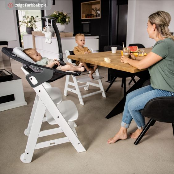 Hauck Beta Plus high chair incl. dining board, seat cushion and castors - Dark Grey