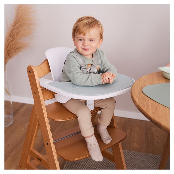 Hauck Hochstuhl Beta Plus Natural - im Sparset inkl. Baby Seat und Sitzpolster - Dark Grey