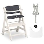 Beta Plus White high chair incl. dining board, seat cushion and castors - White