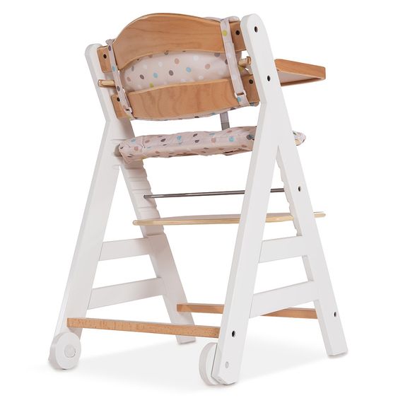 Hauck Hochstuhl Beta Plus - White Natur - Dots Sand
