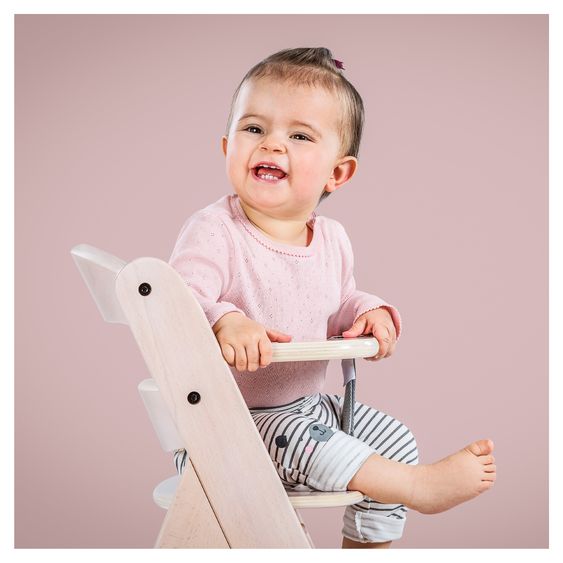 Hauck Beta Plus Whitewashed high chair - economy set incl. baby seat and seat cushion - Dark Grey