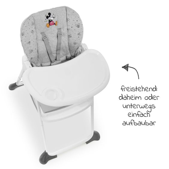 Hauck High chair Sit N Fold (with eating board, foldable) - Disney - Mickey Mouse Grey