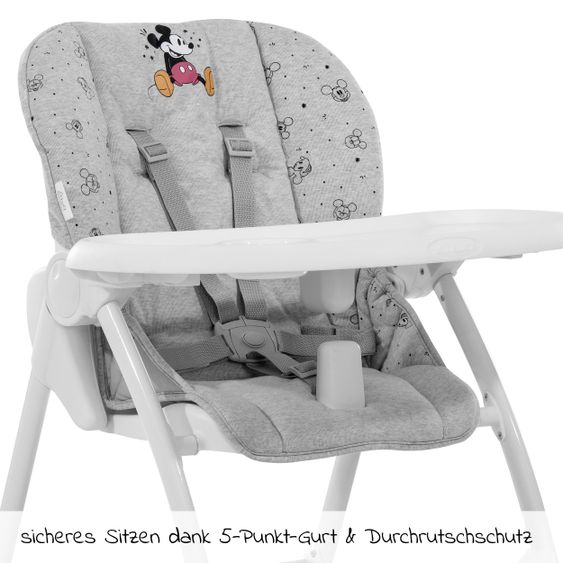 Hauck High chair Sit N Fold (with eating board, foldable) - Disney - Mickey Mouse Grey