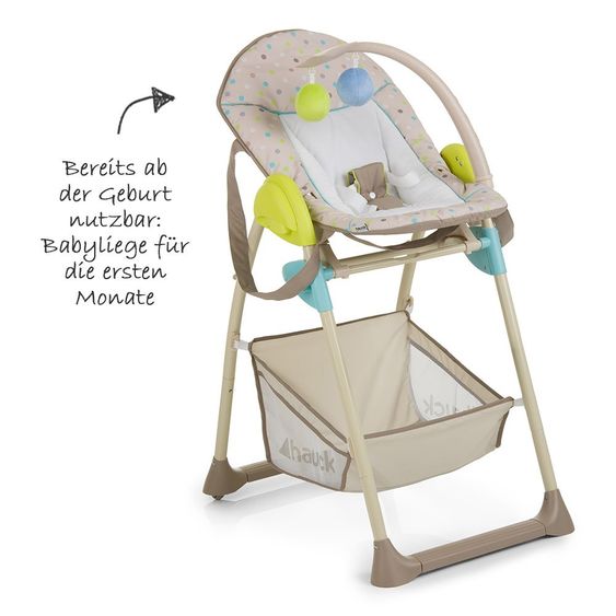 Hauck Sitn Relax High Chair - Multi Dots Sand