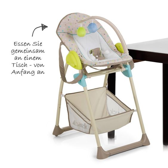 Hauck Sitn Relax High Chair - Multi Dots Sand