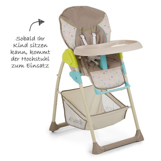 Hauck Sitn Relax High Chair - Multi Dots Sand