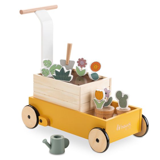 Hauck Holz-Lauflernwagen Learn to Walk - mit viel Zubehör für Gärtner-Rollenspiel - Plants