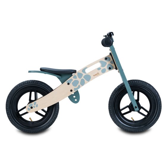 Hauck Balance N Ride wooden balance bike with pneumatic wheels & adjustable seat (from 18 months) - Turtle