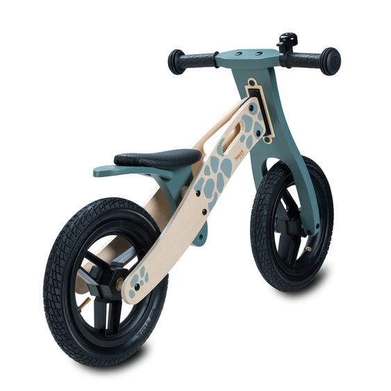 Hauck Balance N Ride wooden balance bike with pneumatic wheels & adjustable seat (from 18 months) - Turtle