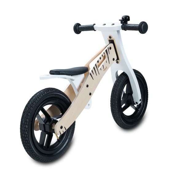 Hauck Balance N Ride wooden balance bike with pneumatic wheels & adjustable seat (from 18 months) - Zebra