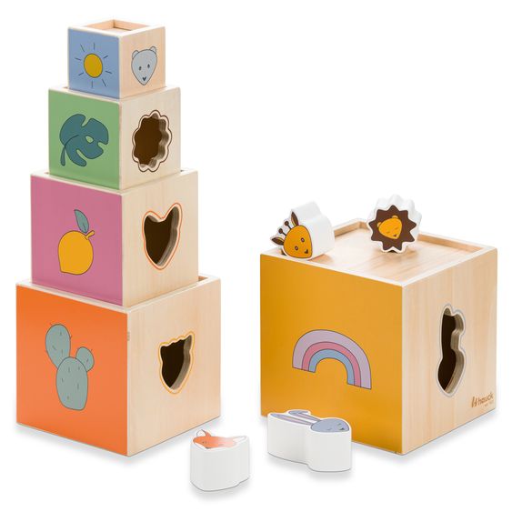 Hauck Wooden stacking tower with shapes - Stack N Raise