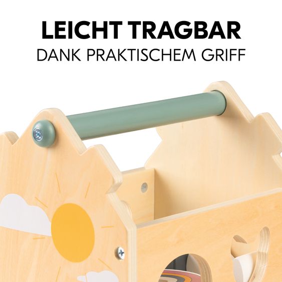 Hauck Gioco di chiodini e abilità motorie in legno - Casa con forme - Ordina e costruisci