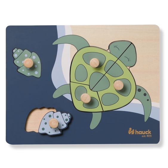 Hauck Wooden jigsaw puzzle for baby (from 1 year) - Turtle - Puzzle N Sort