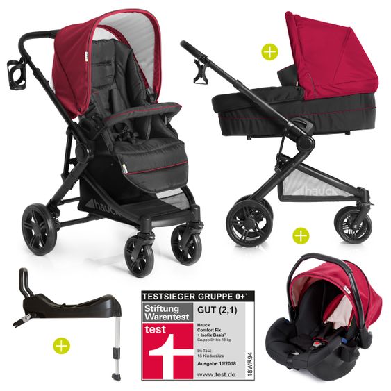 Hauck Kinderwagen-Set Atlantic Plus Trio Set inkl. Isofix Basis - Tango