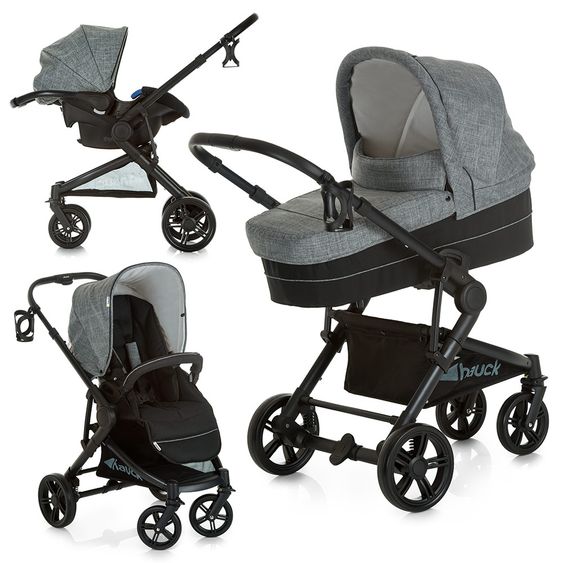 Hauck Kinderwagen-Set Atlantic Plus Trio Set - Melange Grey Caviar