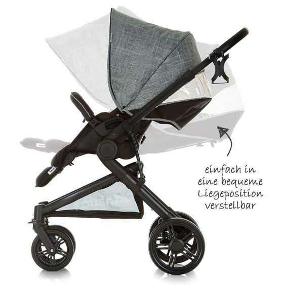 Hauck Kinderwagen-Set Atlantic Plus Trio Set - Melange Grey Caviar
