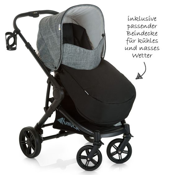 Hauck Kinderwagen-Set Atlantic Plus Trio Set - Melange Grey Caviar
