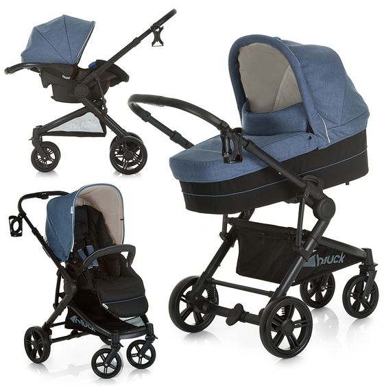 Hauck Kinderwagen-Set Atlantic Plus Trio Set - Melange Jeans Caviar