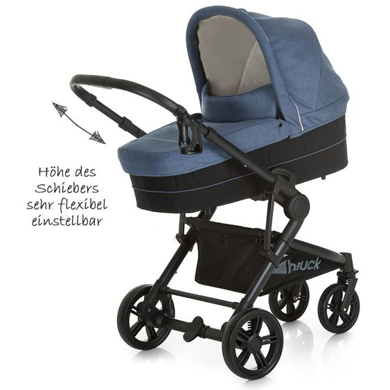 Hauck Kinderwagen-Set Atlantic Plus Trio Set - Melange Jeans Caviar