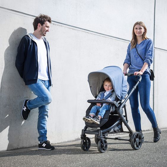 Hauck Kinderwagen-Set Atlantic Plus Trio Set - Melange Jeans Caviar