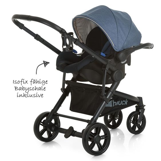 Hauck Kinderwagen-Set Atlantic Plus Trio Set - Melange Jeans Caviar