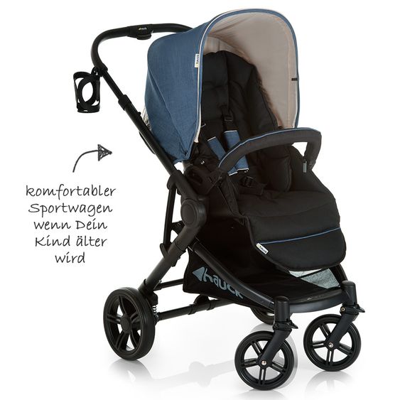 Hauck Kinderwagen-Set Atlantic Plus Trio Set - Melange Jeans Caviar