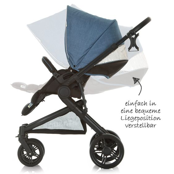 Hauck Kinderwagen-Set Atlantic Plus Trio Set - Melange Jeans Caviar