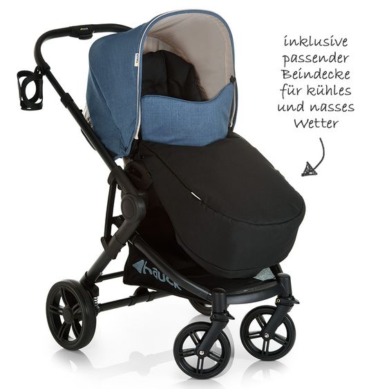 Hauck Kinderwagen-Set Atlantic Plus Trio Set - Melange Jeans Caviar