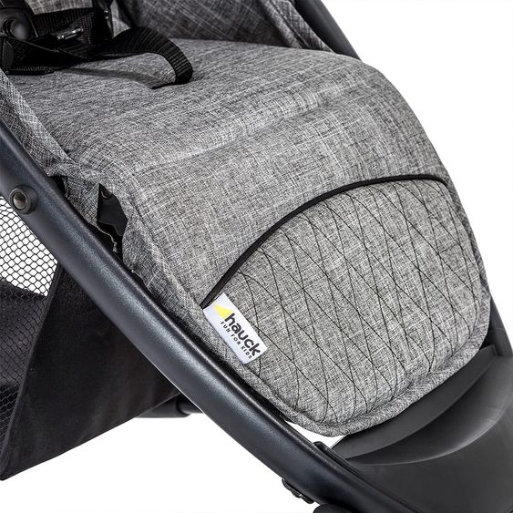 Hauck Kinderwagen-Set Malibu 4 Trioset inkl. Babywanne, Autositz und Sportwagen - Melange Grey