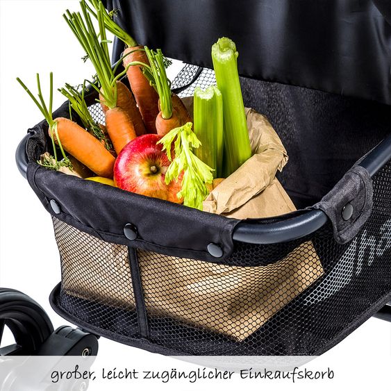 Hauck Kinderwagen-Set Malibu 4 Trioset inkl. Babywanne, Autositz und Sportwagen - Melange Grey