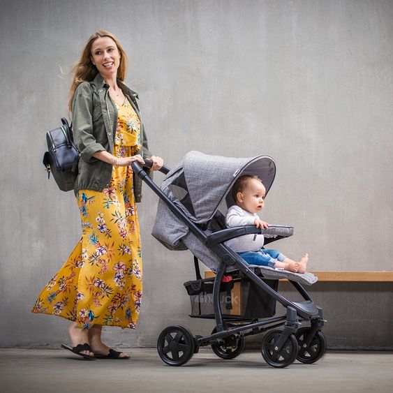 Hauck Kinderwagen-Set Malibu 4 Trioset inkl. Babywanne, Autositz und Sportwagen - Melange Grey