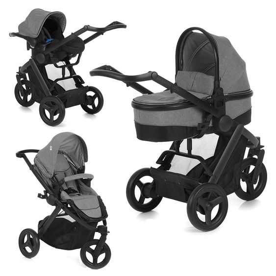 Hauck Kinderwagen-Set Maxan 3 Plus Trio Set - Melange Stone