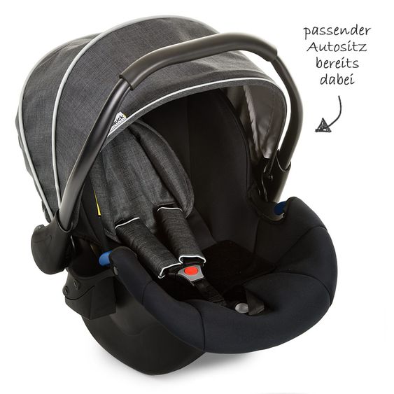 Hauck Kinderwagen-Set Maxan 4 Plus Trio Set - Melange Charcoal