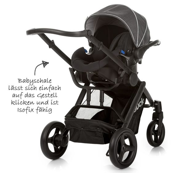 Hauck Kinderwagen-Set Maxan 4 Plus Trio Set - Melange Charcoal