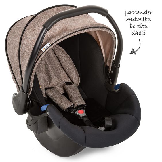 Hauck Kinderwagen-Set Maxan 4 Plus Trio Set - Melange Sand