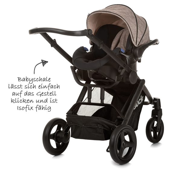 Hauck Kinderwagen-Set Maxan 4 Plus Trio Set - Melange Sand