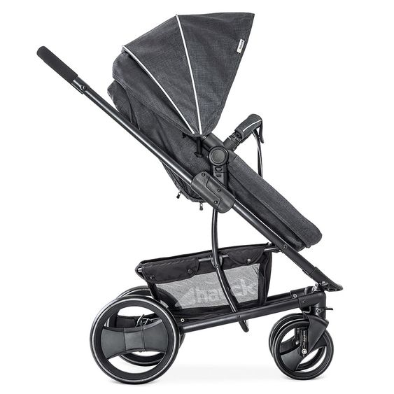 Hauck Kinderwagen-Set Pacific 4 Trioset inkl. Babywanne, Autositz und Sportwagen - Melange Charcoal