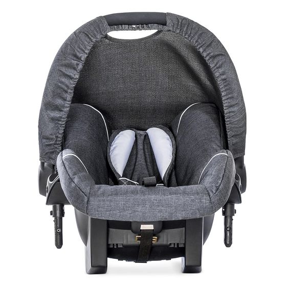 Hauck Kinderwagen-Set Pacific 4 Trioset inkl. Babywanne, Autositz und Sportwagen - Melange Charcoal