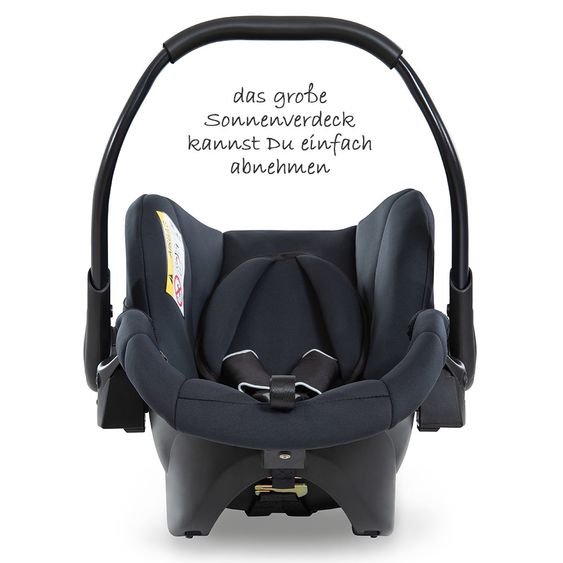 Hauck Kinderwagen-Set Rapid 4 Plus Trio Set mit Babywanne, Autositz und Sportwagen (bis 25 kg) - Caviar Black