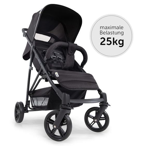 Hauck Kinderwagen-Set Rapid 4 Plus Trio Set mit Babywanne, Autositz und Sportwagen (bis 25 kg) - Caviar Black