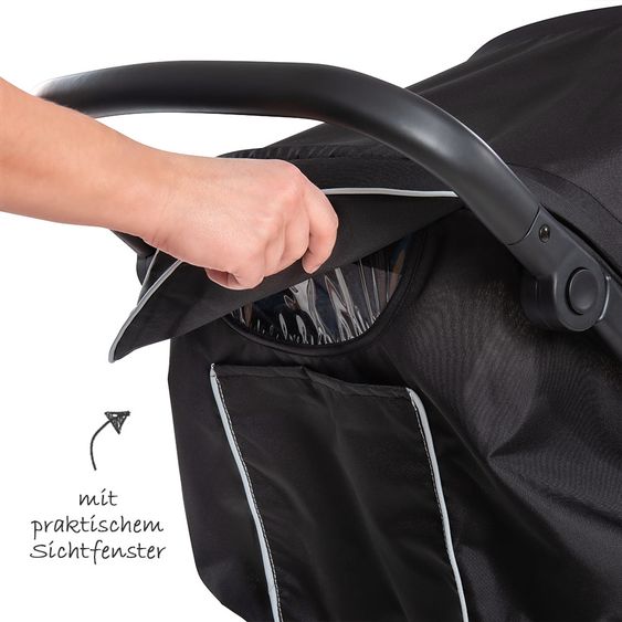 Hauck Kinderwagen-Set Rapid 4 Plus Trio Set mit Babywanne, Autositz und Sportwagen (bis 25 kg) - Caviar Black