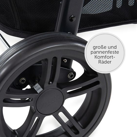 Hauck Kinderwagen-Set Rapid 4 Plus Trio Set mit Babywanne, Autositz und Sportwagen (bis 25 kg) - Caviar Black