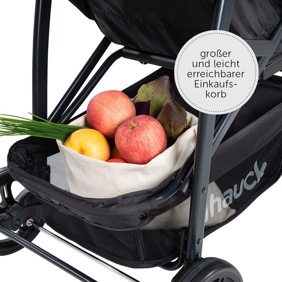 Hauck Kinderwagen-Set Rapid 4 Plus Trio Set mit Babywanne, Autositz und Sportwagen (bis 25 kg) - Caviar Black
